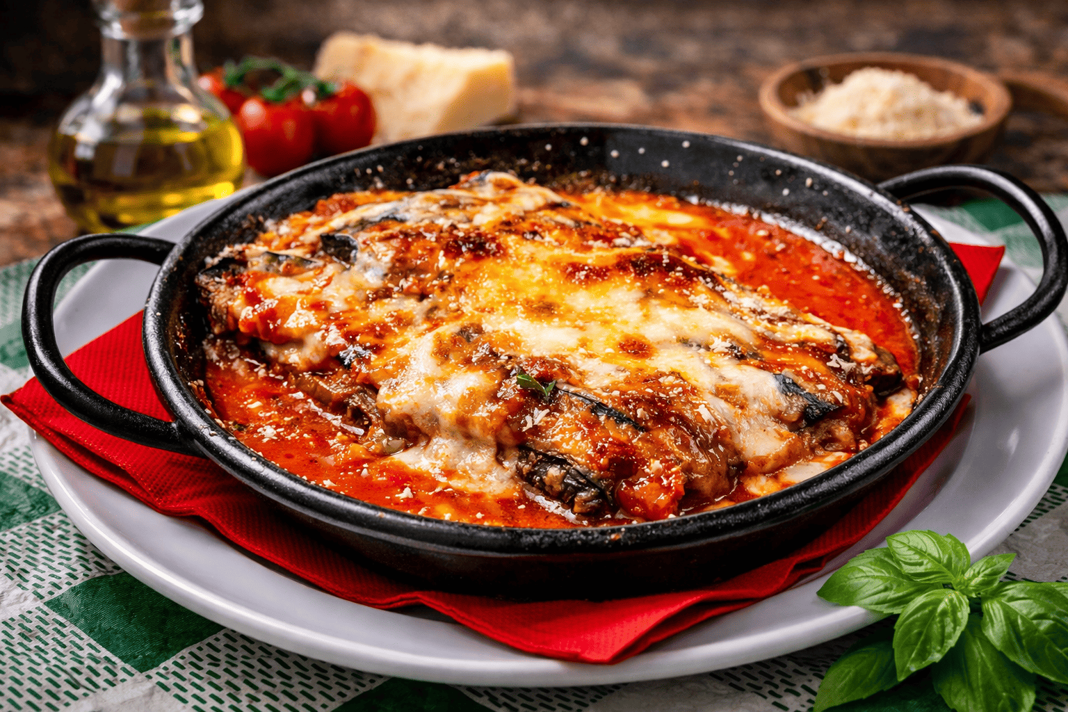 Parmigiana de berenjena al horno en Los Italianos